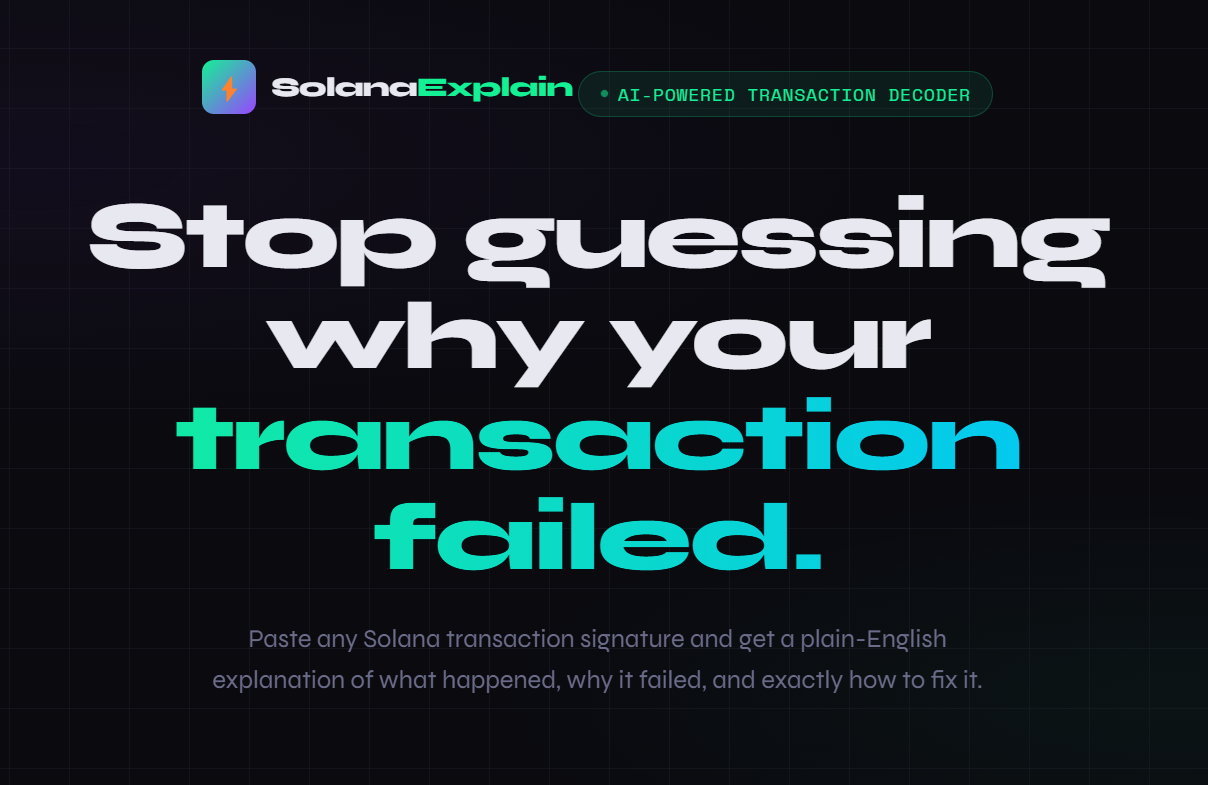 SolanaExplain - AI Solana Transaction Decoder